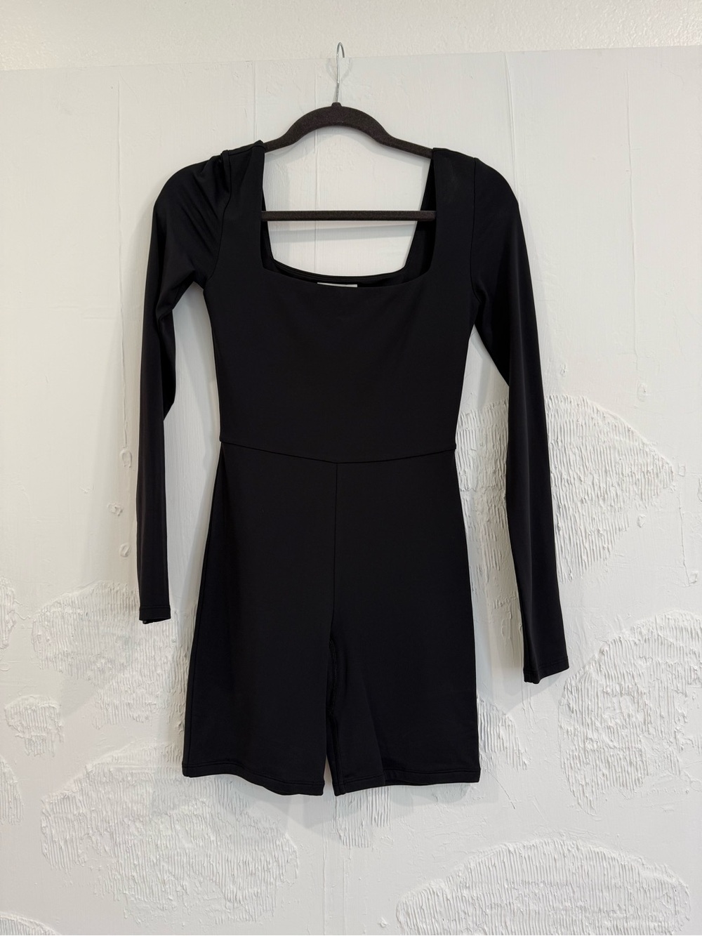 Babaton Black Long-Sleeve Square Neck Romper